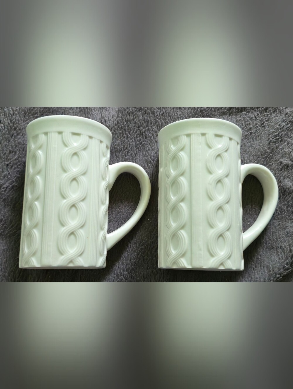 Bay Island White Textured Ceramic Mugs - Set of 2